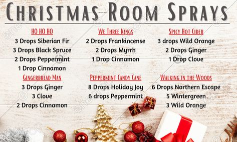 Christmas Room Spray, Room Spray Recipe, Diy Room Spray, Christmas Cleaning, Fragrance Blends, Essential Oils 101, Essential Oil Diffuser Blends Recipes, Essential Oils Health, Essential Oil Blends Recipes