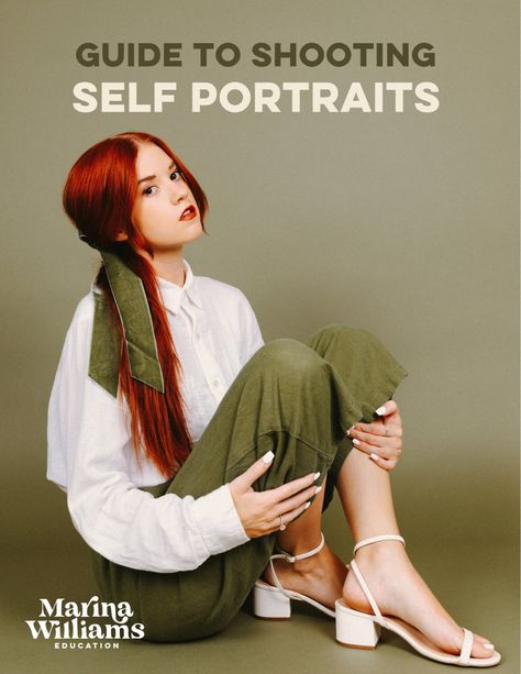 Self Portrait Guide — Marina Williams Education Portrait Guide, Marina Williams, Creative Self Portraits, Creative Photoshoot, Creative Photoshoot Ideas, Self Portraits, Self Portrait Photography, Studio Shoot, Photo Tutorial