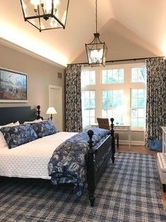 Quincy Bed with classic bedding - Farmhouse - Detroit - by Michele Nestor Ethan Allen Inc. | Houzz Ethan Allen Quincy Bedroom, Bedding Farmhouse, Classic Bedding, Garden Villa, Bedroom Photos, House Design Photos, Ethan Allen, Farmhouse Bedroom, Grey Walls