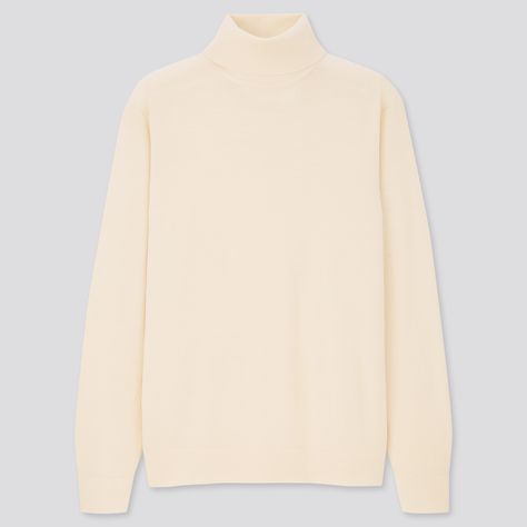 Cream Turtleneck, Turtleneck Jumper, Uniqlo Men, Men Cream, Popular Shirt, Turtle Neck Jumper, Turtleneck Long Sleeve, Wool Turtleneck, Mens Jumpers