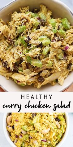 Chicken Salad Recipe Meal Prep, Salads Recipes With Chicken, Healthy Curry Chicken Salad, Chicken Curry Salad Recipe, Curried Chicken Salad Recipe, Chicken Salad Curry, Chicken Salad With Raisins, Cashew Chicken Salad, Curry Chicken Salad Recipe