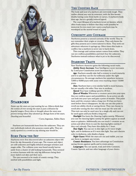 Dnd 5e Homebrew Playable Races, D&d Homebrew Races, Dnd 5e Races, Homebrew Races, 5e Races, Dungeons And Dragons Races, D D Races, Dnd Races, Dnd Classes