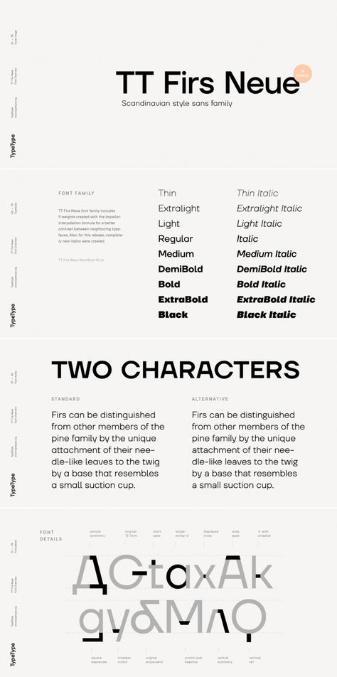 TT Firs Neue font family by TypeType Sans Serif Typeface, Serif Typeface, Typographic Design, Uppercase And Lowercase, Font Family, The Font, Scandinavian Style, Print Shop, Typography