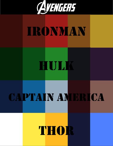 Avengers+color+scheme+by+briandnz.deviantart.com+on+@deviantART Avengers Color Palette, Avengers Bedroom, Marvel Wedding, Painting Corner, Avengers Theme, Avengers Coloring, Superhero Wedding, Superhero Bedroom, Marvel Coloring