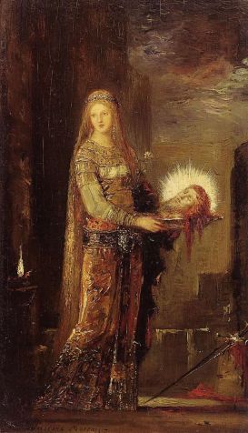 Gustave_Moreau-Salome_met_Hoofd Head Of John The Baptist, Gustave Moreau, Maria Magdalena, Visual Hierarchy, Religious Painting, Dark Romantic, Jean Baptiste, Oil Painting Reproductions, A4 Poster