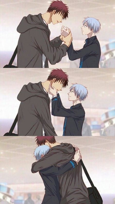 Kuroko X Kagami, Kagami X Kuroko, Kuroko Harem, Kagami Kuroko, Kuroko No Basket Characters, Kagehina Cute, Basketball Anime, Kagami Taiga, Kuroko Tetsuya