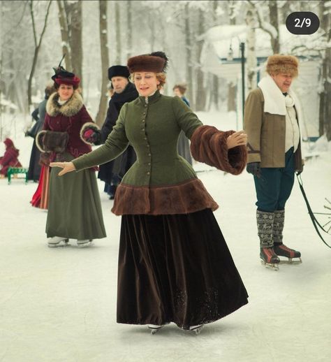 1800 Winter Outfits, 1900s Winter Fashion, Dickens Era Fashion, 18th Century Winter Clothes, Victorian Winter Coat, 1800s Winter Fashion, 1890s Winter Fashion, Historical Winter Clothing, Edwardian Winter Fashion