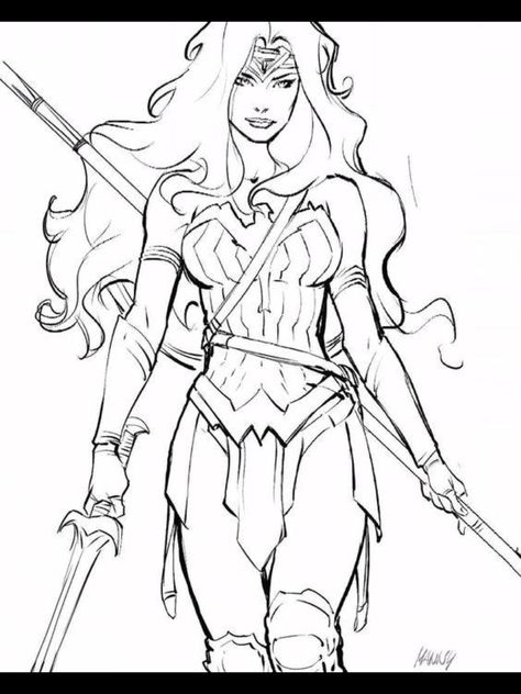 Wonder Woman Drawing, Wonder Woman Art, Geek Tattoo, Digital Ink, Wonder Women, Art Nouveau Design, Woman Drawing, Art Drawings Sketches, Comic Books Art