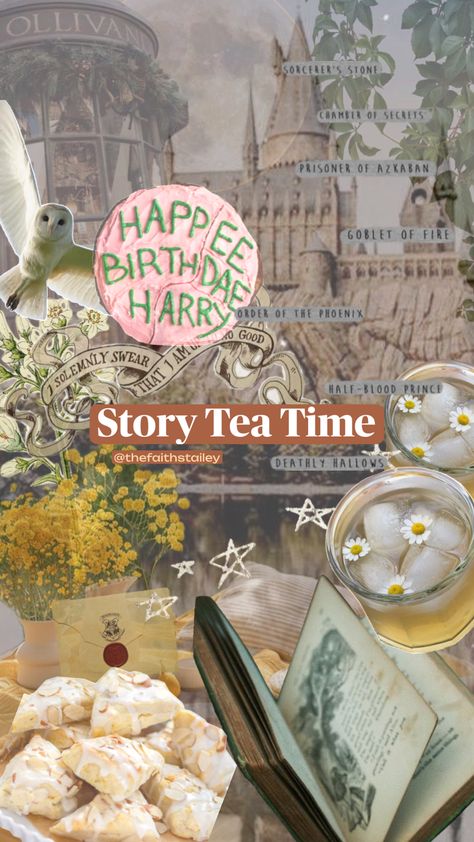 @thefaithstailey homeschool tea time, story time, Harry Potter, homeschool routines Harry Potter Homeschool, Harry Potter Tea, Homeschool Routine, Goblet Of Fire, Chamber Of Secrets, Prisoner Of Azkaban, Half Blood, Deathly Hallows, Story Time