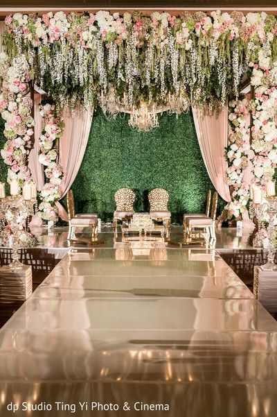 Wedding Ceremony Aisle, Wedding Hall Decorations, Ceremony Aisle, Reception Backdrop, Wedding Reception Backdrop, Wedding Ceremony Ideas, Wedding Stage Design, Mandap Decor, Desi Wedding Decor