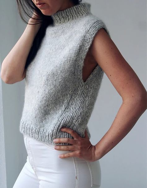 TOP 20 minimalist sweater patterns - Knitionary Brooklyn Tweed Patterns, Tunic Knitting Patterns, Knitting Projects Sweaters, Vest Pattern Free, Crochet Knit Sweater, Sweater Ideas, Knit Vest Pattern, Simple Sweaters, Aesthetic Crochet