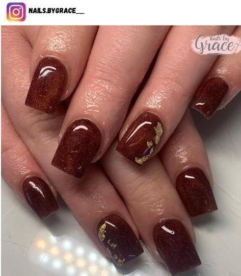 56 Autumn Fall Nail Ideas for 2022 - Nerd About Town Fall Nail Designs 2023 Square, Short Square Dip Powder Nails Fall, Simple Acrylic Nail Designs Classy, Short Square Dip Nail Ideas, Cute November Nails Square, Short Square Fall Nails 2023, Fall Gel Nails Designs Autumn Short, October Nails Short Square, Fallnails Autumn 2023