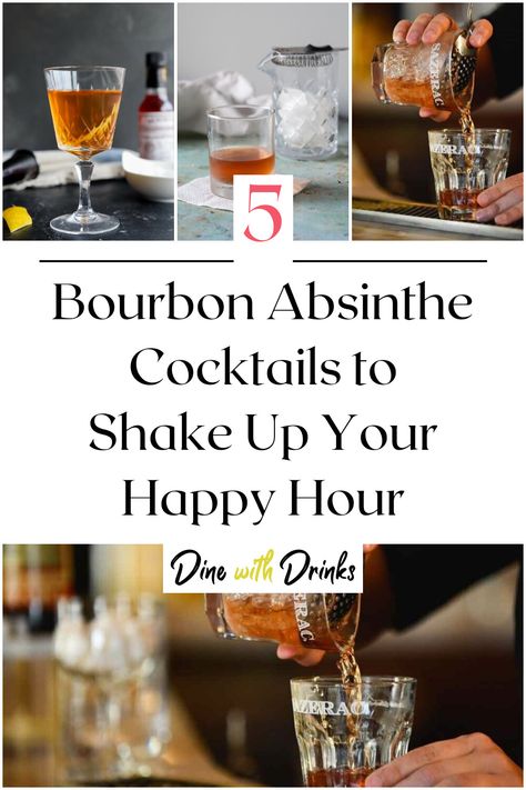 Collage of 4 bourbon absinthe cocktails. Absinthe Drinks Recipes, Absinthe Cocktail Recipes, Absinthe Cocktail, Corpse Reviver, Liquid Therapy, Unique Cocktail Recipes, Classic Drinks, Best Bourbon, Collins Glass