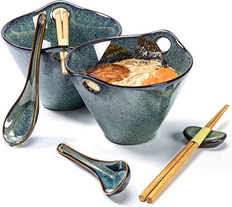 Ceramic Japanese, Ramen Noodle Bowl, Ramen Bowls, Pho Bowl, Japanese Noodles, Japanese Ramen, Cerámica Ideas, Soup Bowl Set, Ramen Bowl