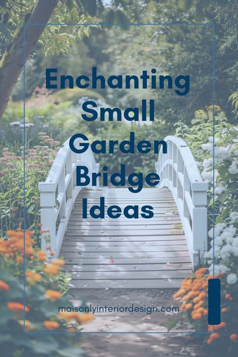 Explore enchanting small garden bridge ideas for creating a picturesque outdoor space. This pin showcases various styles, including wooden designs, adds charm to gardens, and offers creative recommendations. Wooden Garden Bridge Ideas, Walking Bridge Design, Small Pond With Bridge, Diy Bridge Over Creek, Small Bridge Design, Small Garden Bridge Ideas, Ditch Bridge, Wooden Bridge Garden, Ranch Landscaping Ideas