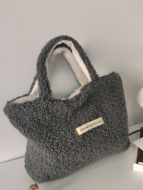 Wool Tote Bag, Fuzzy Top, Faux Fur Handbag, Wool Tote, Ladies Clutch, Womens Crossbody Bag, Shopper Bag, Handbags For Men, Shopping Tote