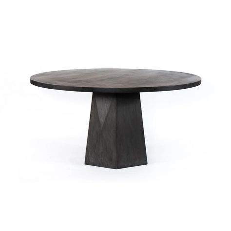 Product Overview Color: Coal On Mango Dimensions: 60"W x 60"D x 30"H Materials: Solid Mango Weight: 166.01 lb Round Black Table, Black Round Dining Table, Modern Dining Furniture, High Dining Table, Outdoor Stools, Basement Remodel, Breakfast Area, Solid Mango Wood, Modern Dining Table