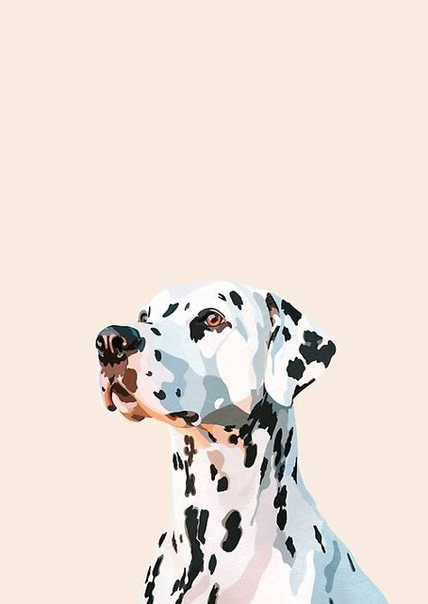 Dalmatian Art Illustrations, Dog Portrait Illustration, Dalmatian Illustration, Dog Illustration Design, Redbubble Ideas, Dog Art Illustration, Dog Portraits Illustration, Dog Illustration Art, Dog Design Art