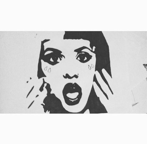 Melanie Martinez. Melanie Martinez Stencil, Melanie Martinez Stencil Art, Melanie Martinez Drawing, Melanie Martinez Drawings, Ghost Photography, Face Stencils, Stencil Art, Melanie Martinez, Crochet Chart