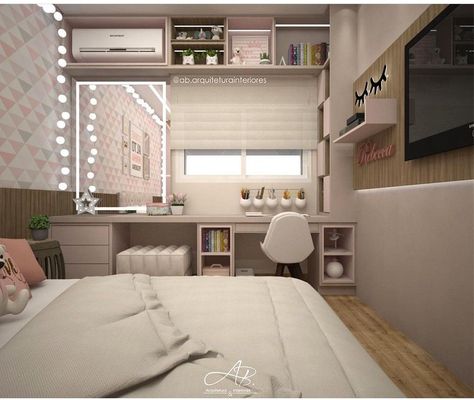 Zimmer Diy, Children's Bedroom Ideas, Cute Bedroom Ideas, Girl Bedroom Designs, Teen Bedroom Decor, Bed Desk, Girl Bedroom Decor, Small Room Bedroom