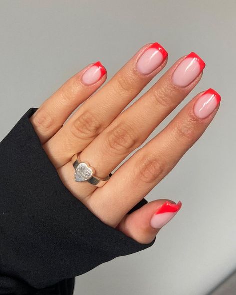 Aimee L Link (@allnailss._) • Instagram photos and videos Red French Manicure, Coral Nails, Classy Girl, Nail Designs Spring, Nail Designs Summer, French Tip Nails, French Manicure, Seasonal Fashion, Gorgeous Nails