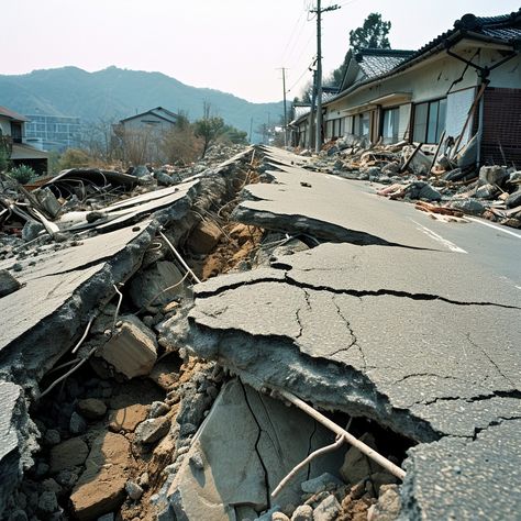 Earth Quake Aesthetic, Cracked Road, Tectonic Plate Movement, Seismic Waves, Richter Scale, Dystopian Films, Fruit Art Drawings, Tsunami Waves, Seismic Wave