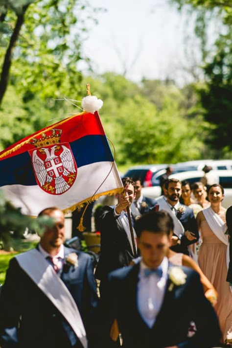 6 Quirky Serbian Wedding Traditions Serbian Wedding Traditions, Serbian Orthodox Wedding, Balkan Wedding, Serbian Culture, Serbian Flag, Croatian Wedding, Orthodox Wedding, Quirky Wedding, Grad Party Ideas