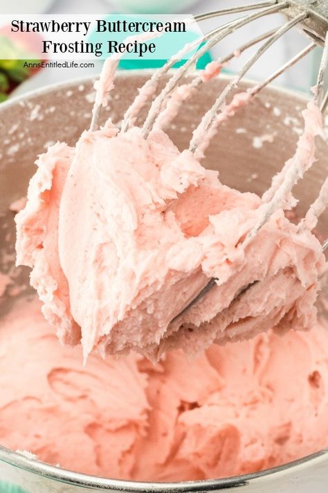 Strawberry Buttercream Frosting Recipe. This delicious homemade strawberry buttercream frosting is bursting with strawberry flavor. The secret is to use real, fresh strawberries to get an intense strawberry flavor. Level up your frosting game by making this strawberry frosting recipe for frosting your mouthwatering baked goods. Strawberry Icing With Fresh Strawberries, Strawberry Cake Icing, Strawberry Icing Recipe, Recipe For Frosting, Strawberry Frosting Recipe, Strawberry Frosting Recipes, Strawberry Vanilla Cake, Strawberry Cake Filling, Strawberry Buttercream Frosting