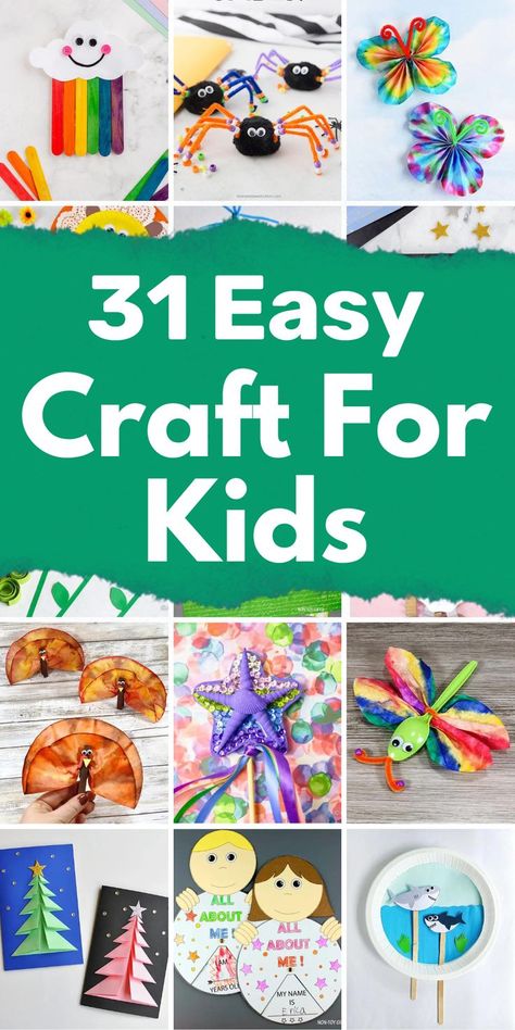 Are you looking for fun and easy craft ideas for kids? Look no further! These creative projects will keep your little ones entertained for hours. From paper plate animals to Popsicle Sticks Craft, there's something for every skill level. Craft Ideas For Toddlers, Simple Diy Crafts, Crafts For Children, Kids Craft Ideas, Spring Crafts For Kids, Crafts For Seniors, Easy Paper Crafts Diy, Art Projects For Kids, Things For Kids