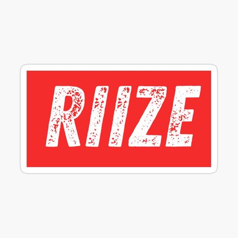 Get my art printed on awesome products. Support me at Redbubble #RBandME: https://www.redbubble.com/i/sticker/RIIZE-red-sticker-by-cesun/149833172.EJUG5?asc=u Riize Stickers Printable, Riize Logo, Riize Sticker, Red Stickers, Sticker Kpop, Stickers Kpop, Kpop Stickers, Sticker Journal, Beautiful Logos Design