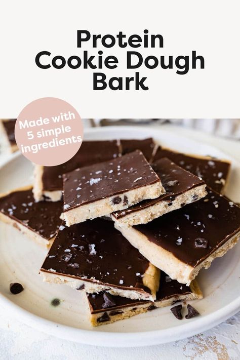 Gluten Free Breakfast Ideas, Cookie Dough Bark, Protein Cookie Dough, Protein Cookie, High Protein Desserts, Protein Cake, Peanut Butter Cookie Dough, Gluten Free Recipe, Protein Desserts