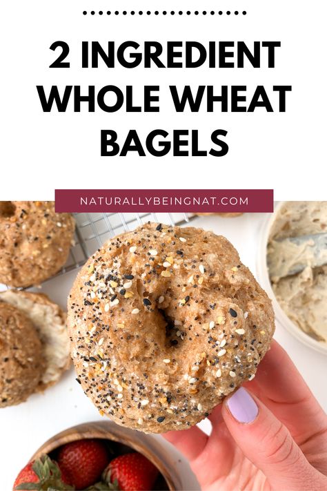 Whole Wheat Greek Yogurt Bagels, 100 Whole Wheat Recipes, Recipes With Whole Wheat Flour, Whole Wheat Bagel Recipe, Whole Wheat Bagels, Protein Biscuits, Protein Bagels, Cinnamon Bagels, Fiber Breakfast