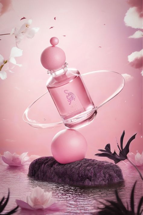 Perfume 3d Render, Cosmetics Ads Design, Blender Product Design, Perfume Design Ideas, Pink Perfume Bottle, Blender Art, Perfume Ads, Fragrance Photography, Mermaid Wallpapers