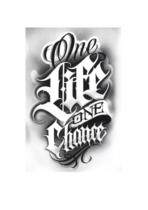 One Life One Chance Tattoo Design, Lettering Sleeve Tattoo, Word Sleeve Tattoo, Stomach Quote Tattoos, Lettering Tattoo Men, Script Tattoo Men, No Limits Tattoo, Chicano Tattoos Lettering, Hair Tattoo Designs