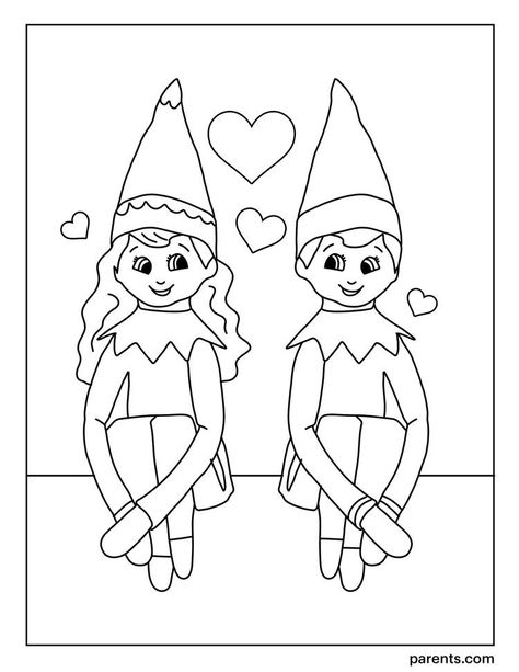 Elf On The Shelf Coloring, Elf Pictures, Pictures Of Elves, Elf On The Shelves, Elf Coloring, Merry Christmas Coloring Pages, Elf Shelf, Santa Coloring Pages, Coloring Printables