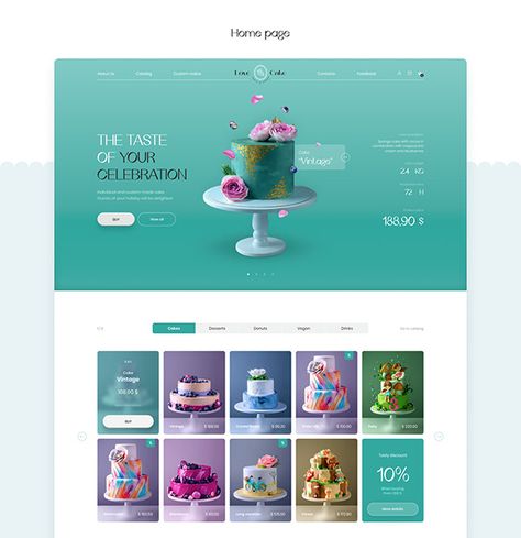 Bakery Website Design, Bakery Website, Ux Design Principles, Unique Website Design, Web Design Typography, Website Menu, Social Media Branding Design, Graph Design, Webpage Design