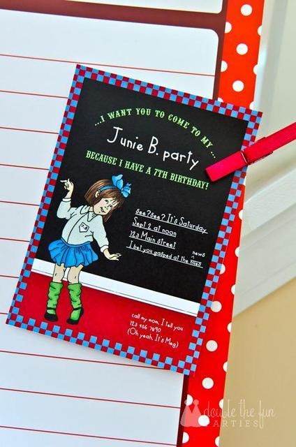 Junie B. Jones Birthday Back to School Party This party is so cute! Back To School Party Ideas, School Party Ideas, Junie B Jones, Bird Party, Back To School Party, Hostess With The Mostess, Book Party, School Party, School Parties