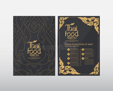 Thai Food Restaurant Design, Thai Food Graphic Design, Thai Restaurant Menu Design, Thai Food Menu Design, Thai Menu Design, Advertising Design Layout, Thai Restaurant Menu, Resturant Menu, Thai Food Menu