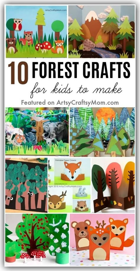 The forests are calling! It's the International Day of Forests this 21st March, and we're celebrating with a bunch of fascinating forest crafts for kids! National Park Crafts For Kids, Forest Crafts For Kids, Cheetah Crafts, Forest Animals Preschool, Forest Animal Crafts, Forest Preschool, Camp Themes, Forest Crafts, Forest Animals Theme