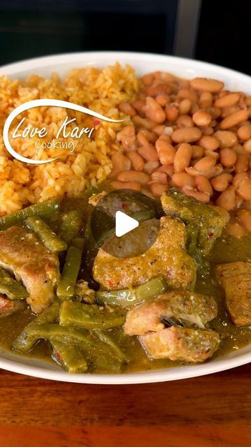 Karina Valladares on Instagram: "Costillas con Nopales en Salsa Verde.
In our household, costillitas are a favorite! Today, I’m making Costillas de Puerco en Salsa Verde con Nopalitos 😋 I like to serve them with some frijoles de la olla and Mexican red rice, you’re going to love this dish! 🥰 Please comment down below what recipe you will like to see next. Also, check out our YouTube Channel for more delicious recipes. Link in Bio 😊

COSTILLAS DE CERDO EN SALSA VERDE CON NOPALES INGREDIENTS:
For the costillas
► 3 lbs of pork spare ribs
► Salt and pepper to taste
► 3 bay leaves
► Some water until ribs are covered
► 3 garlic cloves
► 1 lb nopales (Mexican cactus)
For the salsa verde:
► 10 tomatillos
► 1 roma tomato
► Small piece of white onion
► 2 serrano peppers
► 2 chiles de arbol
► Smal Chicken En Salsa Verde, Carnitas En Salsa Verde, Chicharon En Salsa Verde Recipes, Mexican Chicken Meals, Nopales Recipes Mexican, Hispanic Food Authentic, Nopales Recipes, Mexican Pork Stew, Pork Verde