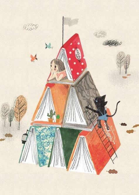 Livres Reading Art, Art And Illustration, Illustration Inspiration, Childrens Illustrations, Children's Book Illustration, I Love Books, Art Journals, Children Illustration, Cute Illustration