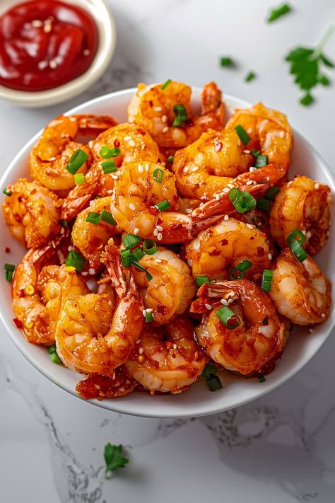 Firecracker shrimp is a dish that lives up to its name. It's bursting with explosive flavors and a delightfully meaty bite that's perfect for parties. Firecracker Shrimp Panda Express, Asian Shrimp And Rice Recipes, Panda Express Firecracker Shrimp, Shrimp Firecracker, Cooked Shrimp Recipes Frozen, Korean Shrimp Recipe, Asian Shrimp Recipes, Chinese Prawns, Firecracker Shrimp Tacos