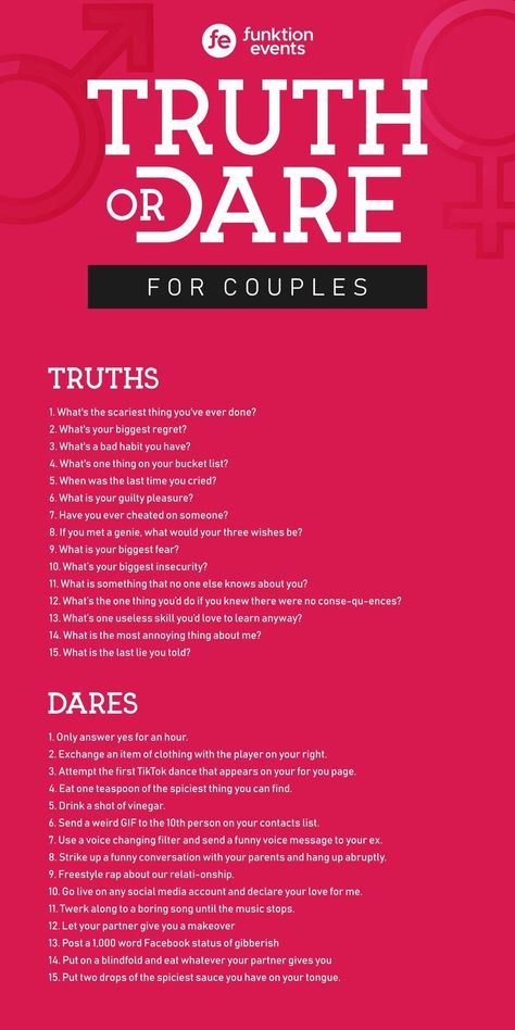 Dare For Couples, Couples Truth Or Dare, Good Truth Or Dare Questions, Dare Questions For Couples, Dares For Couples, Funny Truth Or Dare, Good Truth Or Dares, Truth Or Dare Games, Deep Conversation Topics