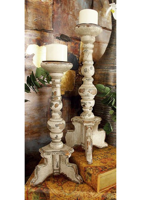 Vintage Wood Candle Holders, Wood Candlesticks, Wood Pillar Candle Holders, Stick Decor, Living Rooms Ideas, Candle Stick Decor, Wood Candle Holder, Tall Candle Holders, Floor Candle