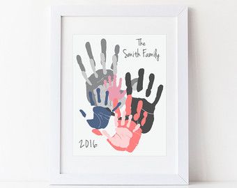 7 Handprint Family Portrait Wall Art, Gift for Dad, Mom, Grandparents, Personalized Home Decor, Your Actual Hand Prints 11x14 in, UNFRAMED Family Hand Prints, Kids Art Galleries, Smith Family, Hand Prints, Kids Artwork, Dad Day, Handprint Art, Family Crafts, Fathers Day Crafts