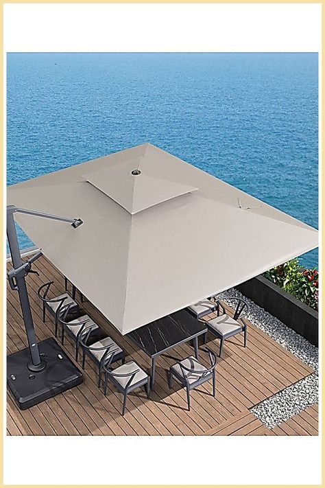 Patio Umbrellas - Amazing - Stop Searching! Get all your needs fulfilled from one of the leading online stores. Best Patio Umbrella, Front Yards Curb Appeal, Roof Garden Design, Pool Umbrellas, Offset Patio Umbrella, Cantilever Patio Umbrella, Garden Umbrella, Rays Of The Sun, Umbrella Designs