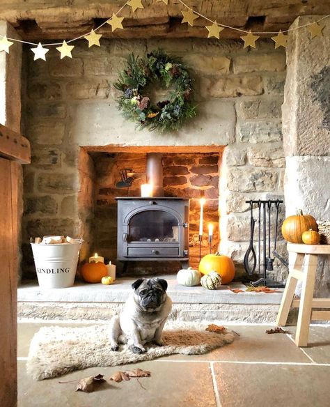 cozy fireplace for pets Cottswald Cottages Interiors, Easy Fireplace, English Homes, Comfy House, Welsh Cottage, Country Living Uk, Cottage Fireplace, Gorgeous Fireplaces, Homestead Ideas