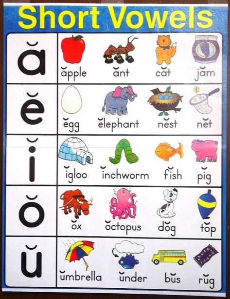 Teacher Fun Files: Short Vowel Sound Words Chart 826 Vowels Sounds Chart, Vowel Poster, Vowel Chart, Teaching Vowels, Short Vowel Worksheets, Phonics Chart, Phonics Flashcards, Phonics Posters, Vowel Worksheets