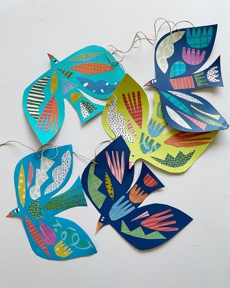 Clare Youngs, Doors Ideas, Easter Centerpiece, Creation Art, Paper Collage Art, Ideas For Easter Decorations, Paper Birds, Ideas For Easter, Elementary Art Projects