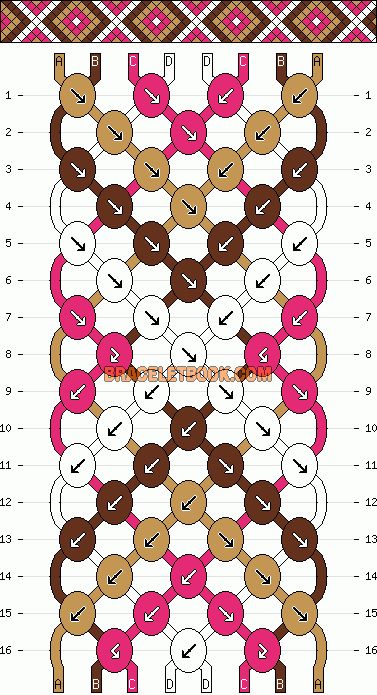 Bracelets With 8 Strings, Friendship Bracelet Pattern 4 Colors, Bracelet Patterns 8 Strings 4 Colors, Bracelet Pattern Diamond, Monochrome Bracelet Pattern, Monochrome Friendship Bracelet Pattern, Diamond And X Friendship Bracelet, Knot Bracelets Patterns, Bracelet Patterns Four Colors